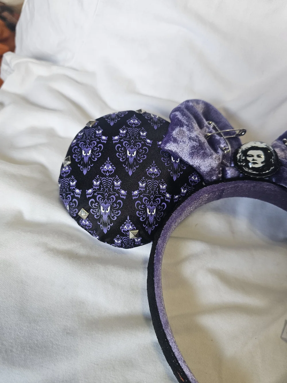 Purple Velvet Bow Minnie Mouse Haunted Mansion Ears